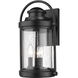 Livingston 3 Light 16 inch Powder Coated Black Outdoor Wall Sconce